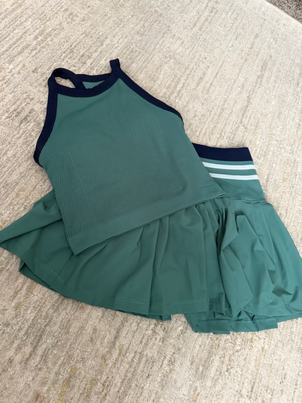 Teal Tennis Skirt Set (Top + Skirt) Small – new
